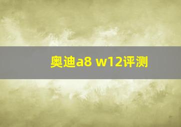 奥迪a8 w12评测